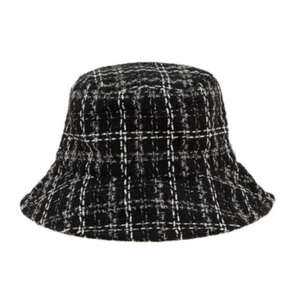 Tweed Black Bucket Hat